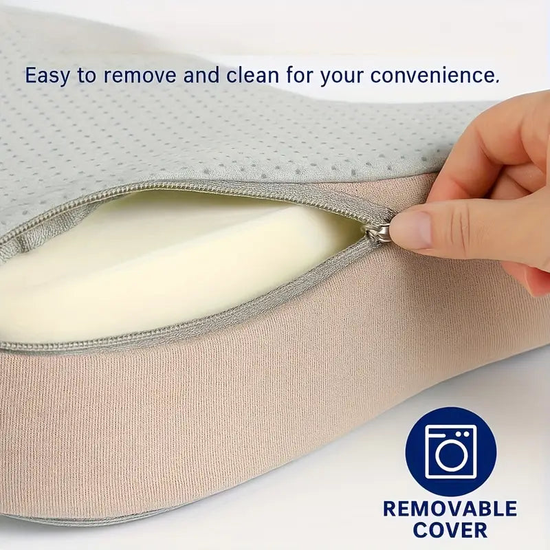 Ergonomic Memory Foam Seat Cushion for Hip, Thigh & Back Support