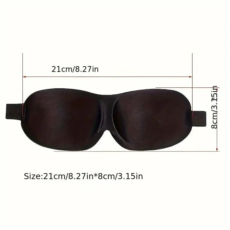 3D Contoured Sleep Mask | Light-Blocking & Zero Eye Pressure | Adjustable Strap