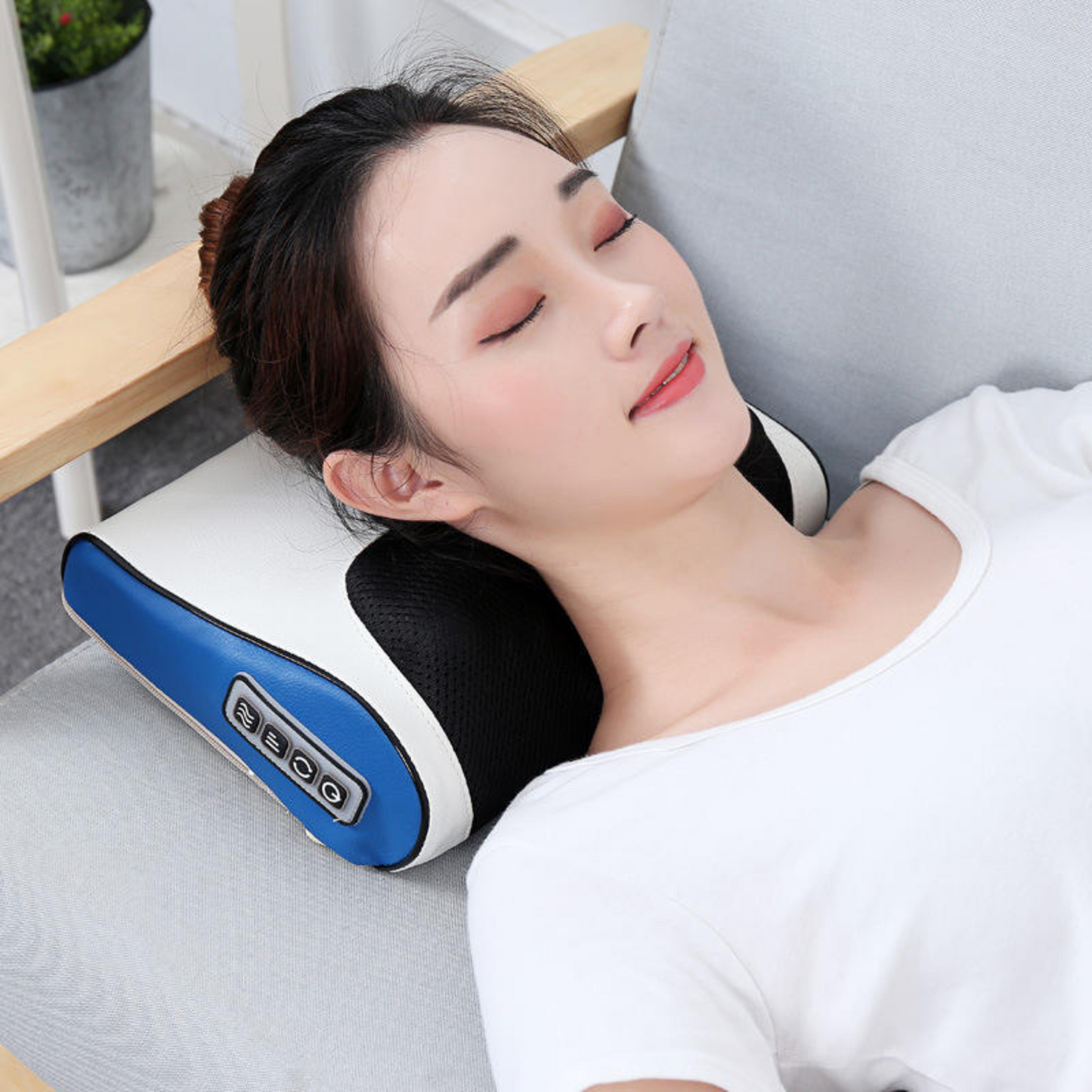 Electric multifunctional massage pillow Home Car Charging Multi-function Electric Heating Shoulder And Neck Massager