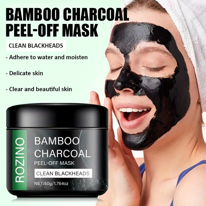 ROZINO Bamboo Charcoal Peel-Off Mask – Blackhead Remover & Deep Pore Cleanser