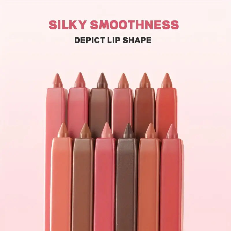 Velvet Matte Lip Liner Pencil – 12 Shades of Smooth Precision