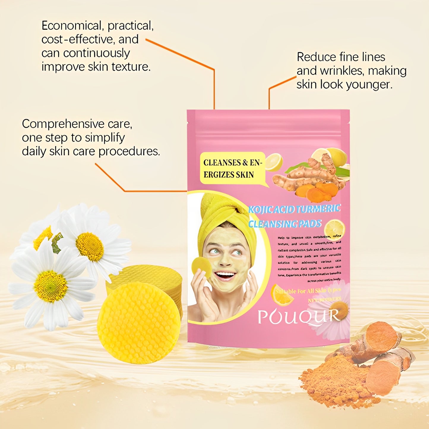 Soothing Turmeric Glow Pads – Brighten, Calm & Purify