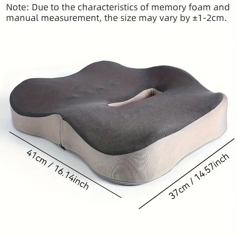 Ergonomic Memory Foam Seat Cushion for Hip, Thigh & Back Support