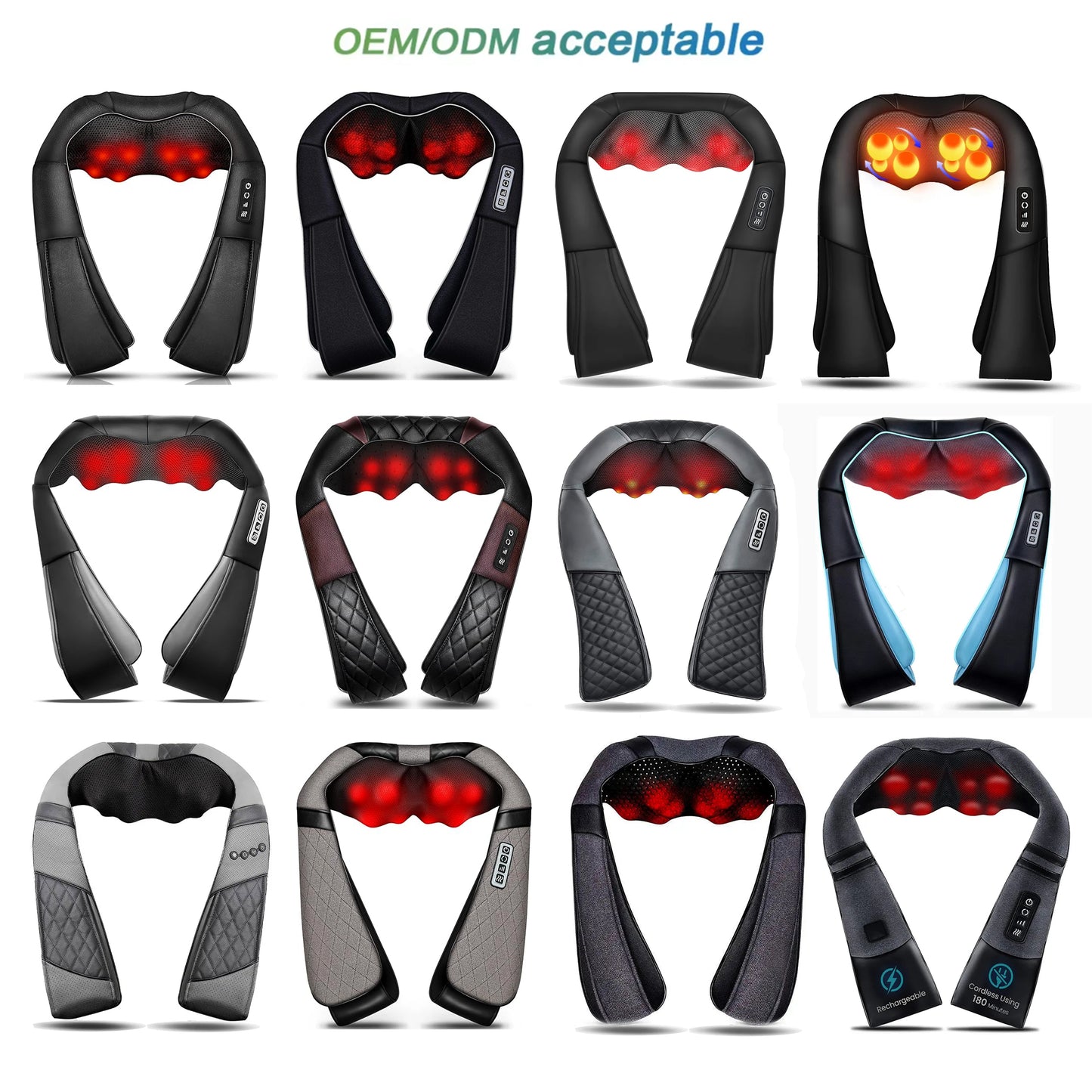 Ergonomic Neck & Shoulder Massager – Deep Tissue Kneading for Back & Neck Relief