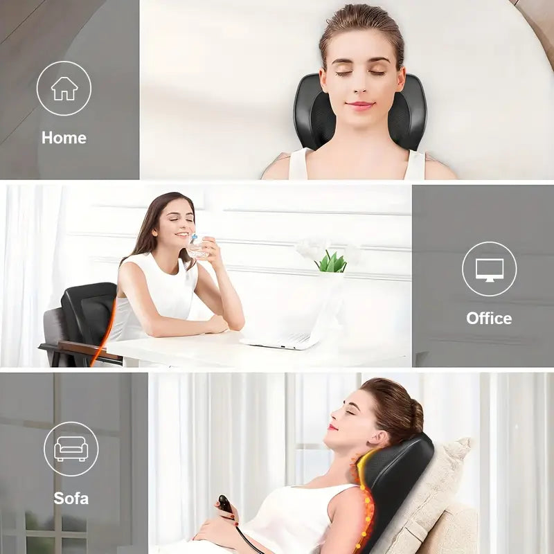 Shiatsu 3D Massage Pillow with Heat – Full Body Relaxation