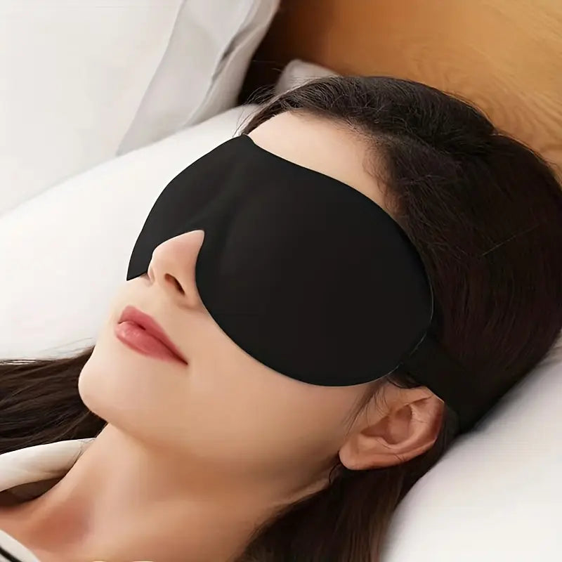 3D Contoured Sleep Mask | Light-Blocking & Zero Eye Pressure | Adjustable Strap