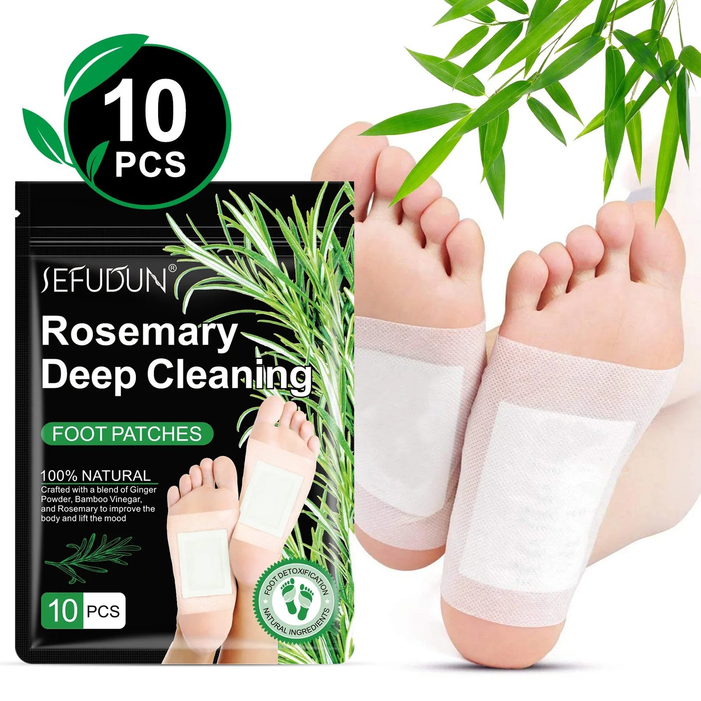 Detox Foot Patches Natural Wormwood Foot Pads Reliefing Stress Deep Cleaning 10pc