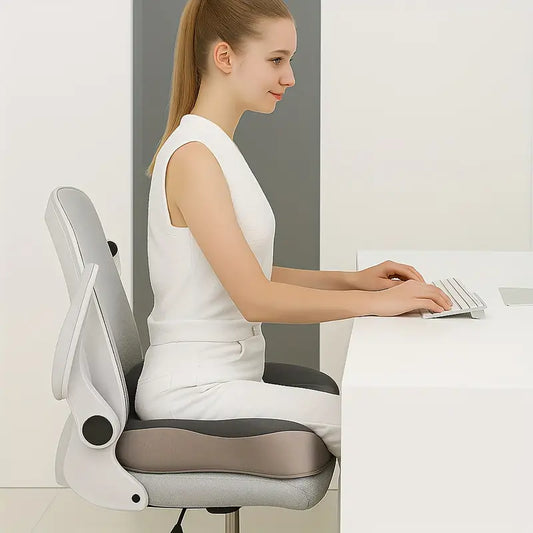 Ergonomic Memory Foam Seat Cushion for Hip, Thigh & Back Support