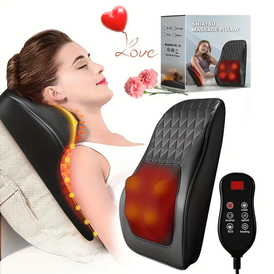 Shiatsu 3D Massage Pillow with Heat – Full Body Relaxation