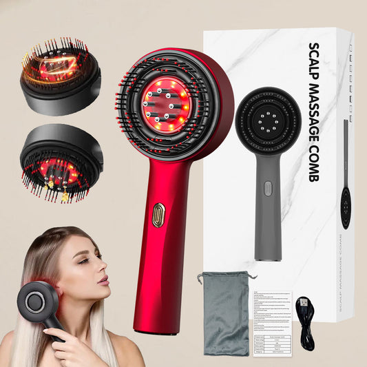 Smart LED Scalp Massager Comb with Liquid Infusion & Red Light Therapy