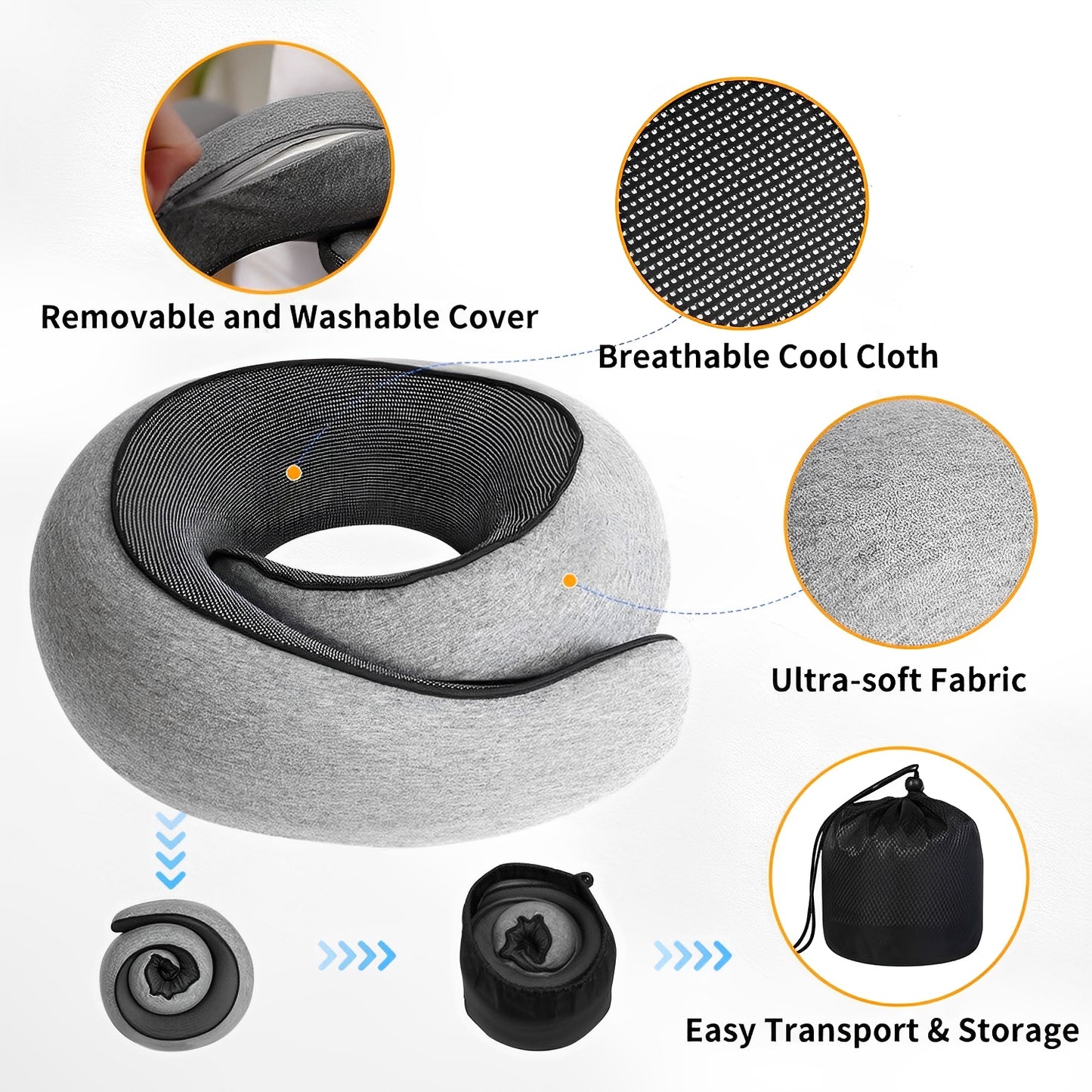 Adjustable Ergonomic Neck Support Pillow – Custom Comfort for Better Sleep